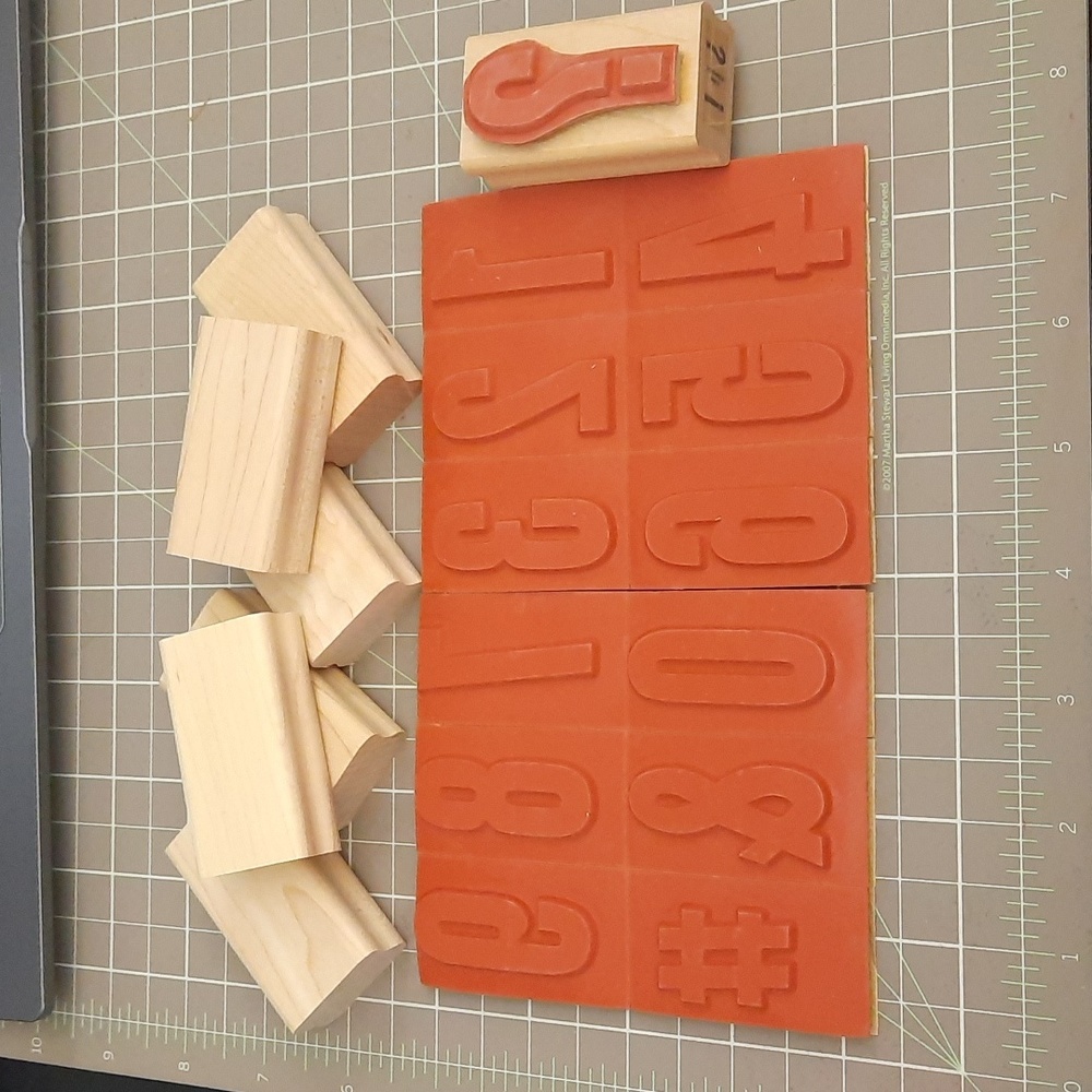 Headline Numbers set of 14 rubber stamps